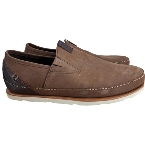 Chaco Thompson Slip On Driving Loafers Size 9 Brown Mens Leather Pinecone main image 5